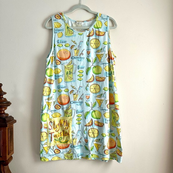 Citrus Slightly Twisted Novelty Tank Dress - Picture 1 of 6